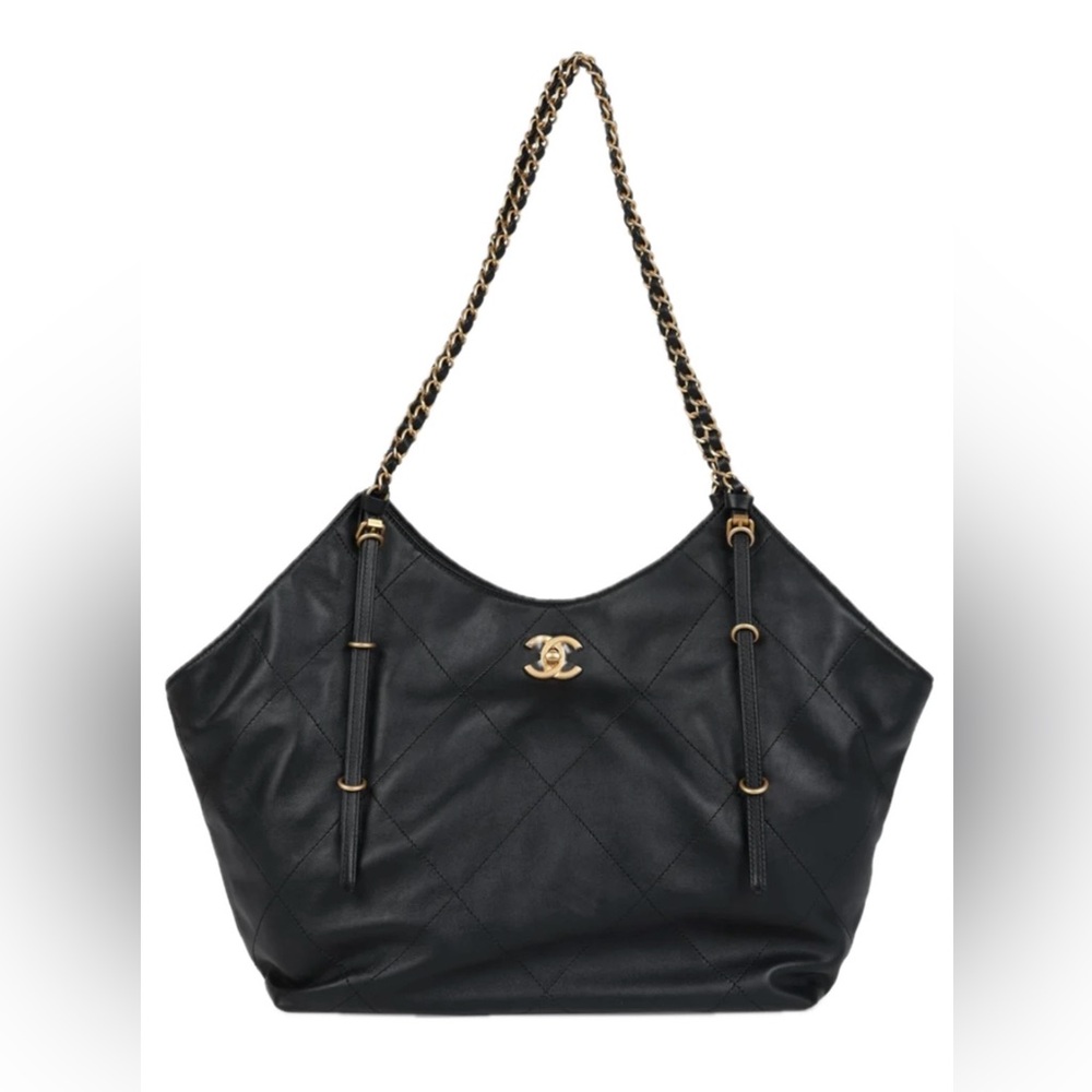 Chanel Small Coco Shopping Bag Black S25 NWT 
Calfskin Antique Gold Hardware